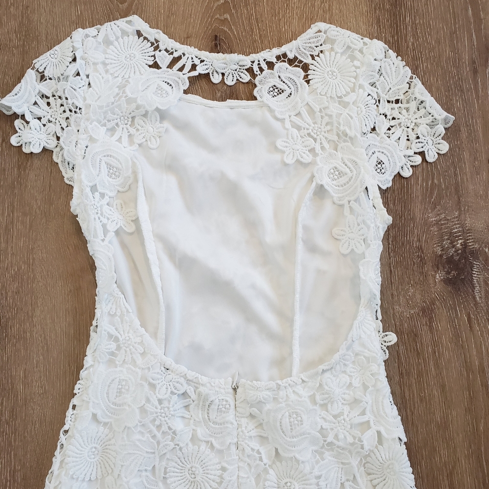 Lulu's Backless Ivory Dress - Picture 5 of 7